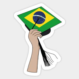 Holding the Square Academic Cap Brazil Sticker